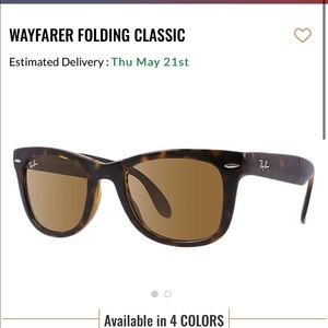 Ray-ban tortoise folding wayfarer